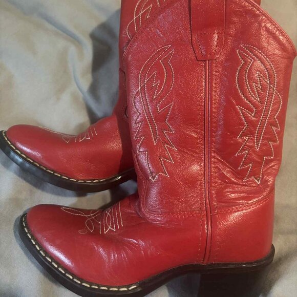 Old West Red Boots Size 2 - Picture 1 of 6